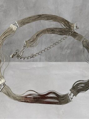 SILVER METAL CHAIN WAIST BELT